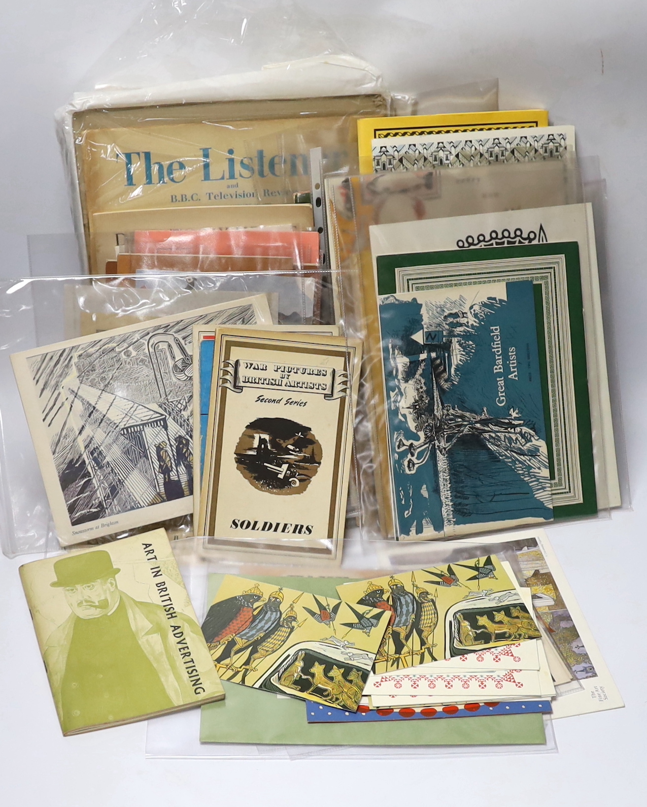 Bawden, Edward - A large collection of booklets, catalogues, periodicals etc., illustrated by, or including illustrations by, Edward Bawden, including:- Serjeant, R.B. - The Arabs, 1947; The Listener and B.B.C. Televisio